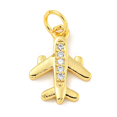 Rack Plating Brass Micro Pave Clear Cubic Zirconia Pendants LS-KK-B093-26G-1