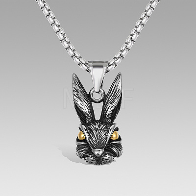 Vintage 304 Stainless Steel Animals Pendant Necklaces for Men WG6A848-02-1