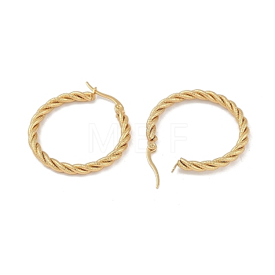 PVD Vacuum Plating 201 Stainless Steel Twist Hoop Earrings EJEW-I309-57B-G-1