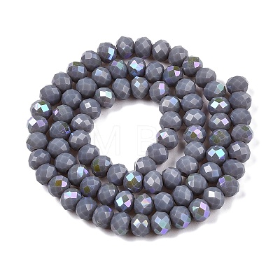 Electroplate Opaque Solid Color Glass Beads Strands EGLA-A044-P6mm-L10-1