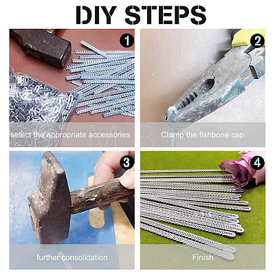 120Pcs 2 Style 304 Stainless Steel & Carbon Steel Spiral Bone Tips FIND-BC0003-88-1
