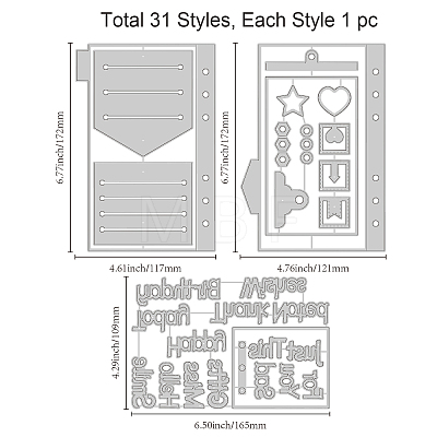 Carbon Steel Cutting Dies Stencils DIY-WH0309-1060-1