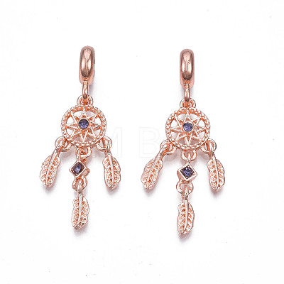 Rack Plating Alloy European Dangle Charms MPDL-N039-214RG-1