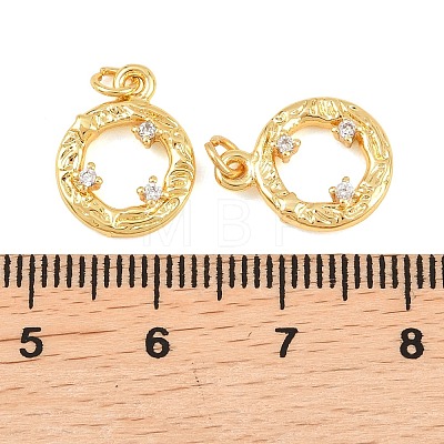 Brass Micro Pave Cubic Zirconia Charms KK-F927-25G-1