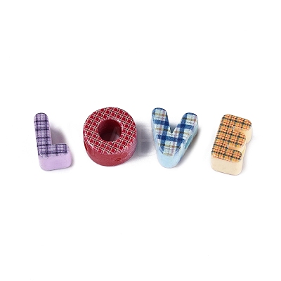 Printed Opaque Acrylic European Beads OACR-Q199-08-1