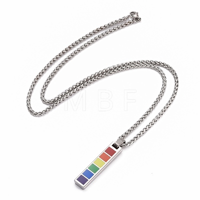 Pride Style 201 Stainless Steel Pendant Necklaces NJEW-F288-03P-1
