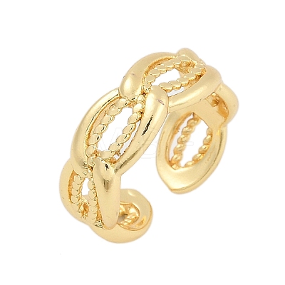 Rack Plating Brass Cuff Rings for Women RJEW-M028-64G-1