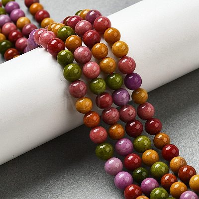 Dyed Natural Malaysia Jade Beads Strands G-G021-02A-17-1