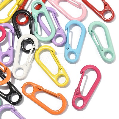 30Pcs 10 Colors Spray Painted Alloy Spring Gate Rings KEYC-CJ0001-03-1