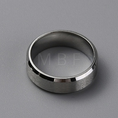 Matte Style 304 Stainless Steel Wide Band Finger Rings for Women Men RJEW-WH0009-14A-P-1