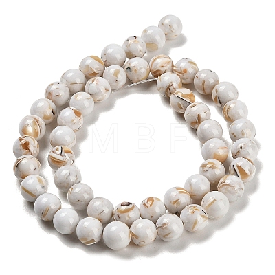 Assembled Synthetic Stone and Trochus Shell Beads Strands G-B128-08C-01-1