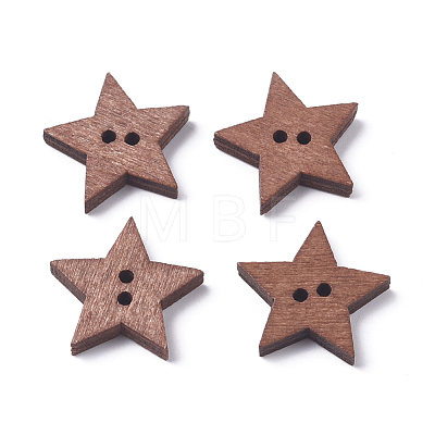 Baking Paint Wooden Buttons BUTT-WH0015-12-1