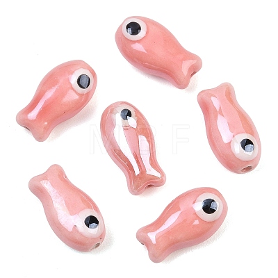 Handmade Porcelain Beads LS-PORC-WH0019-02B-1