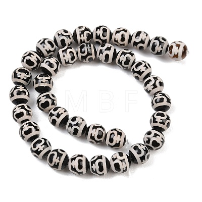 Tibetan Style dZi Beads Strands G-G328-A01-10mm-1