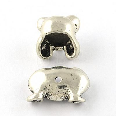 Bear Tibetan Style Alloy Combined Beads TIBE-R310-03AS-RS-1
