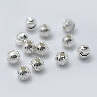 925 Sterling Silver Corrugated Spacer Beads STER-K171-42S-02-1