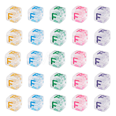 50Pcs Acrylic European Beads MACR-TADJ0001-13F-1