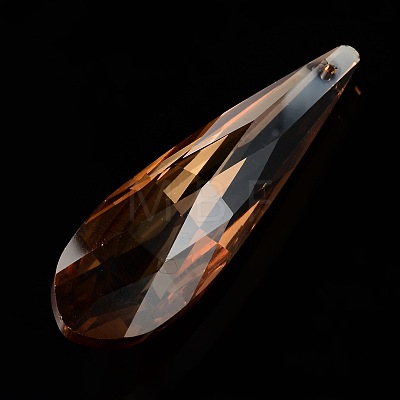 Faceted Teardrop Glass Pendants GLAA-O008-E-1