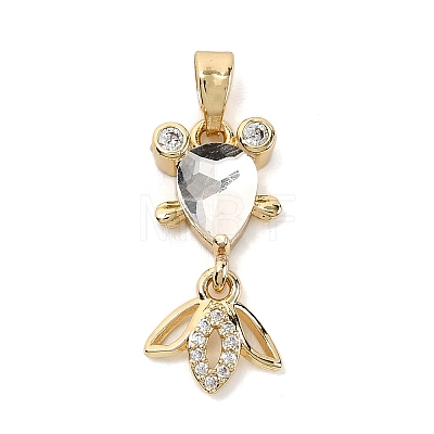 Brass Micro Pave Cubic Zirconia Pendants KK-K375-27G-19-1