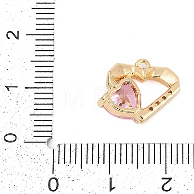 Brass Micro Pave Cubic Zirconia Charms ZIRC-P122-01C-G02-1