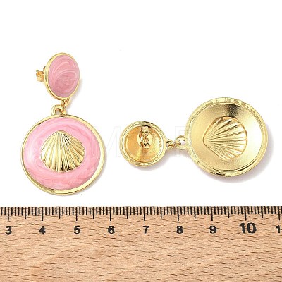 304 Stainless Steel & Enamel Dangle Stud Earrings EJEW-Z170-01G-02-1