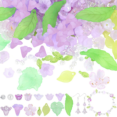 DIY Leaf Flower Findings Kits DIY-PA0001-64B-1