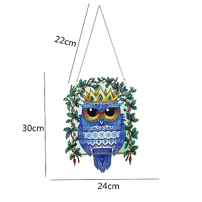 Owl Wreath DIY Diamond Painting Door Window Hanging Decoration Kits PW-WG18875-01-1