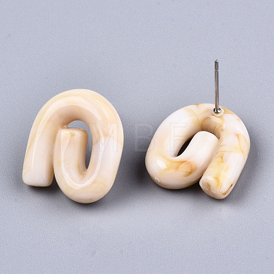 Opaque Resin Stud Earrings X-EJEW-T012-01-A04-1