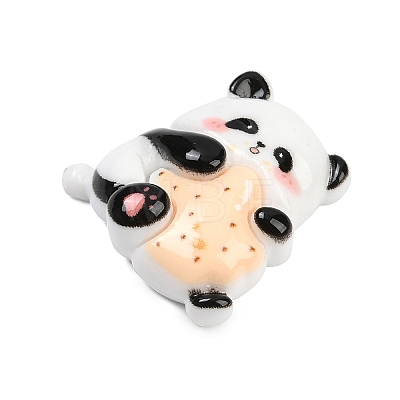 PeachPuff Opaque Panda Resin Cabochons CRES-P037-02A-1