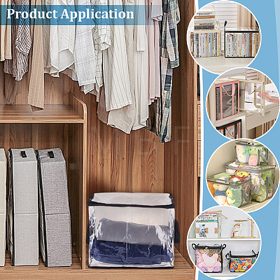 Large Capacity Transparent PVC Plastic Zipper Bags with Handle for Book Storage ABAG-WH0045-92B-1