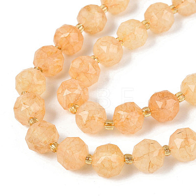 Ombre Effect Dyed Transparent Crackle Glass Beads Strands GLAA-Q111-10MM-06-1