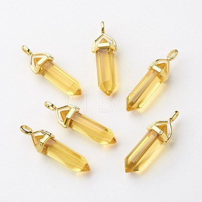 Glass Pointed Pendants GLAA-G021-A06-1