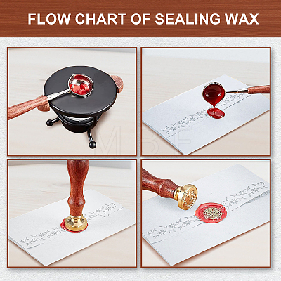 Brass Wax Seal Stamp with Handle AJEW-WH0184-1146-1