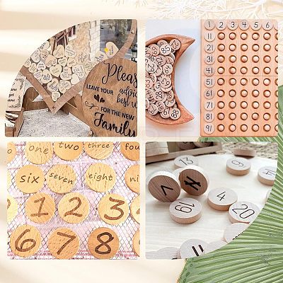 Beech Wooden Round Pieces WOOD-WH0119-05D-1