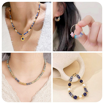 180Pcs 4 Styles Natural Apatite & Sodalite & Dyed White Jade Beads G-TA0003-08A-1