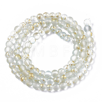 Frosted Spray Painted Glass Beads Strands X-GLAA-N035-03A-C09-1