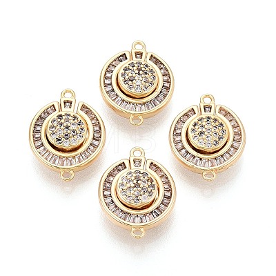 Brass Pave Clear Cubic Zirconia Magnetic Clasps KK-N287-08G-1