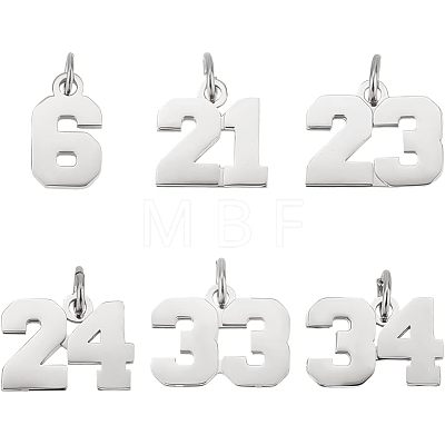 Unicraftale 6Pcs 6 Style 316 Surgical Stainless Steel Charms STAS-UN0040-38P-1