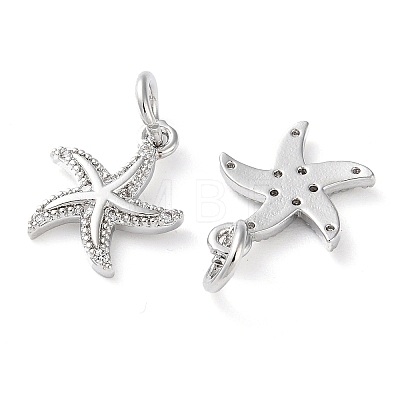 Rack Plating Brass Micro Pave Clear Cubic Zirconia Charms LS-KK-D097-04P-1