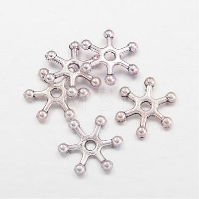 Tibetan Style Alloy Snowflake Beads X-TIBEB-S006-AS-FF-1