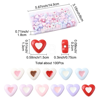 100Pcs Opaque Acrylic Beads OACR-FS0002-48-1
