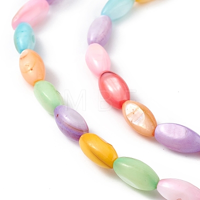 Natural Freshwater Shell Dyed Beads Strands SHEL-M018-13-12-1