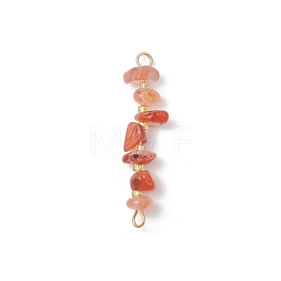 16Pcs 16 Styles Natural Mixed Stone Chip and Glass Seed Beaded Connector Charms PALLOY-JF03328-01-1