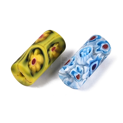 Handmade Millefiori Glass Column Beads LA-N001-02E-01-1
