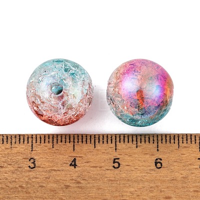 UV Plating Rainbow Iridescent Two Tone Acrylic Beads PACR-C009-04J-1