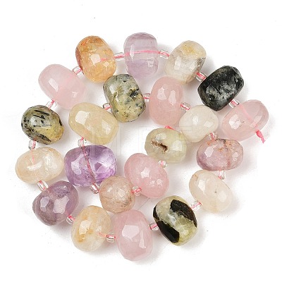 Natural Rose Quartz & Amethyst & Citrine & Quartz Crystal & Lemon Quartz & Prehnite Beads Strands G-F796-B05-01-1