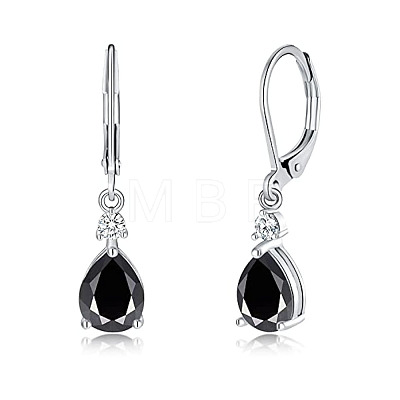 Brass Cubic Zirconia Dangle Earrings FS-WG32116-08-1