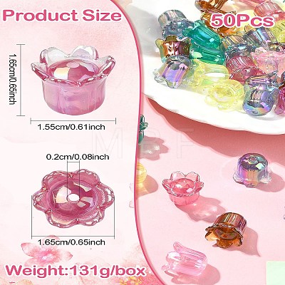 50Pcs UV Plating Opaque Acrylic Beads MACR-CJ0002-22-1