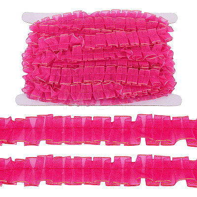 10M Double Layer Polyester Lace Ribbon OCOR-TA0004-14G-1