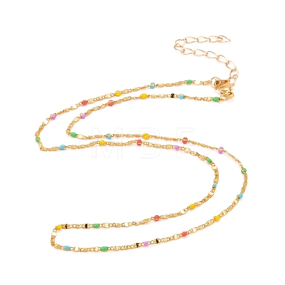 Brass Lumachina Chain Necklaces NJEW-JN03497-1
